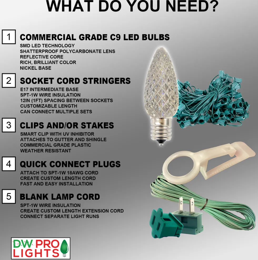 C9 Wonderful LED SMD Bulb (25 bulbs/bag) - Smooth, Purple