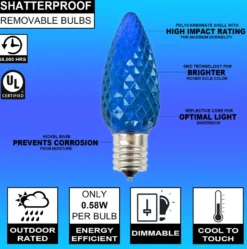 C9 Wonderful LED SMD Bulb (25 bulbs/bag) - Faceted, Blue