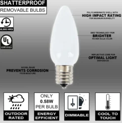 C9 Wonderful LED SMD Bulb (25 bulbs/bag) - Frosted, Cool White