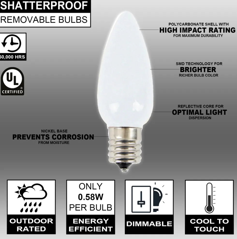 C9 Wonderful LED SMD Bulb (25 bulbs/bag) - Frosted, Cool White