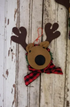 7” Deer Head with Scarf Ornament