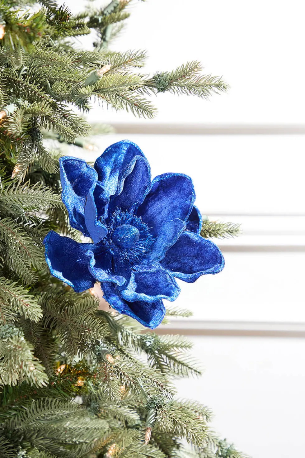 24" Deluxe Velvet Saphire Magnolia Stem