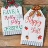 13.7” Double-Sided Christmas/Fall Wall Decor