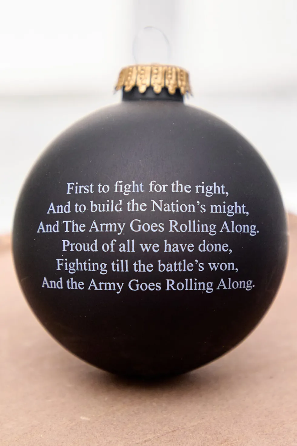 3.25" Ebony U.S . Army Logo & Song Glass Ball Ornament