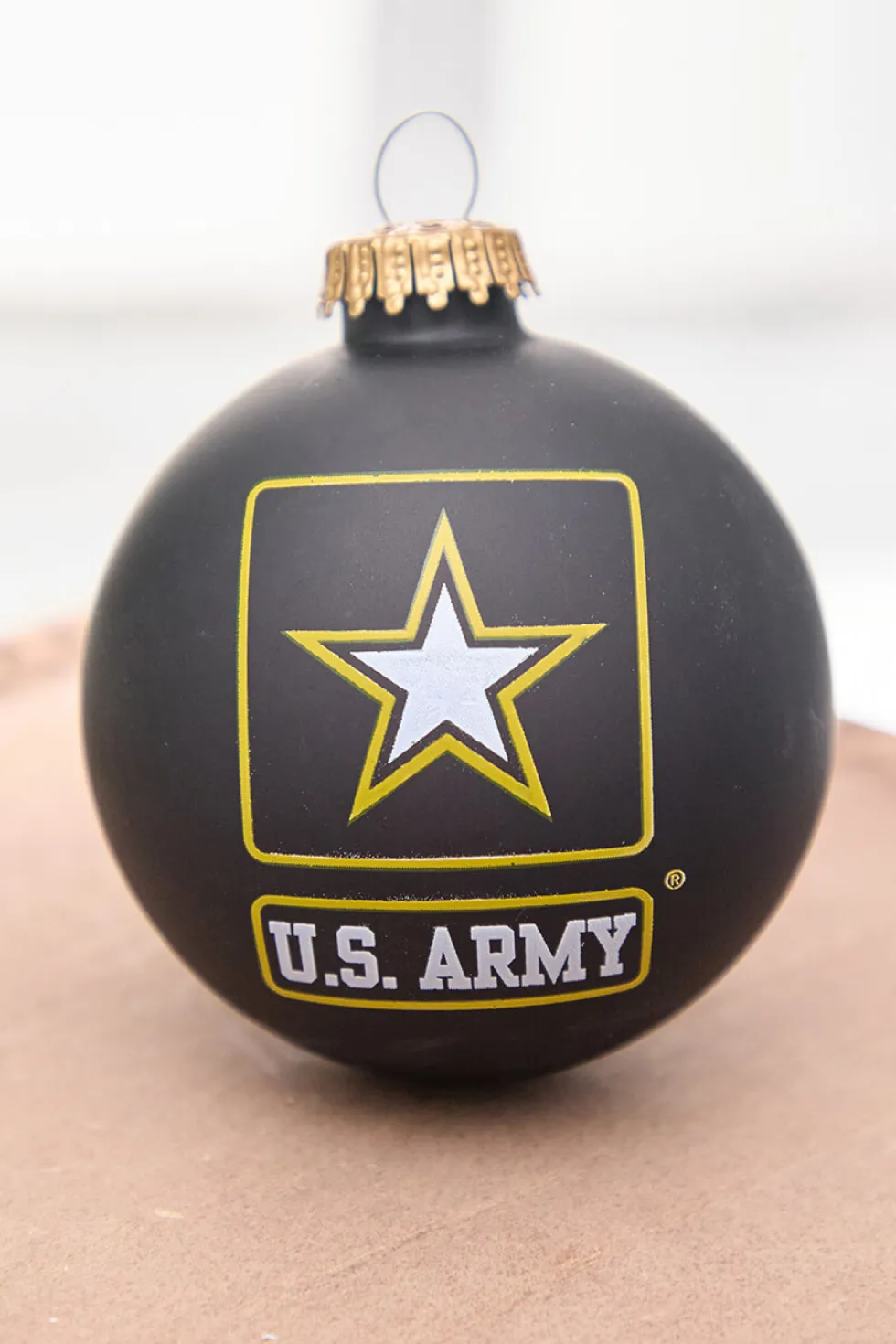 3.25" Ebony U.S . Army Logo & Song Glass Ball Ornament