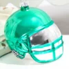 3.5" Emerald Green Glass Football Helmet Ornament