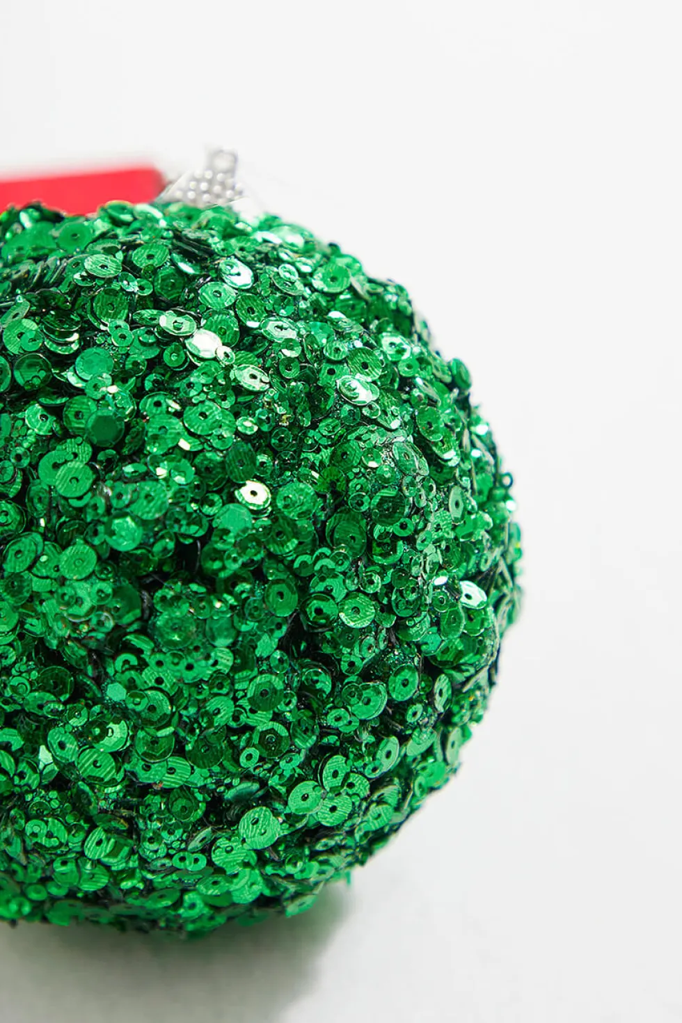 4” Emerald Sequins & Jewels Ball Ornament