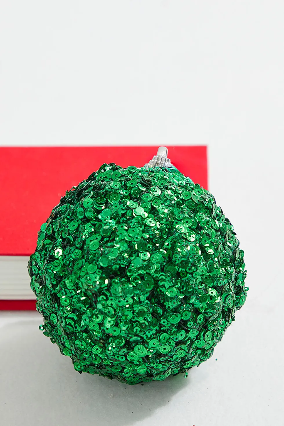 4” Emerald Sequins & Jewels Ball Ornament