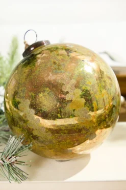 5" Etched Brilliant Gold Ball Ornament