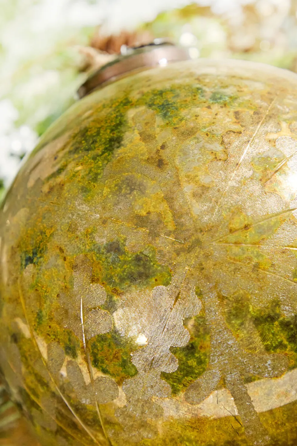 6" Etched Brilliant Gold Ball Ornament