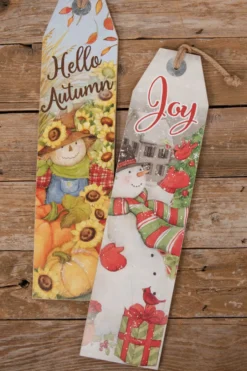 23.5” Fall/Holiday Double-Sided Wall Decor