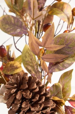 28" Fall Leaves and Pinecone Spray