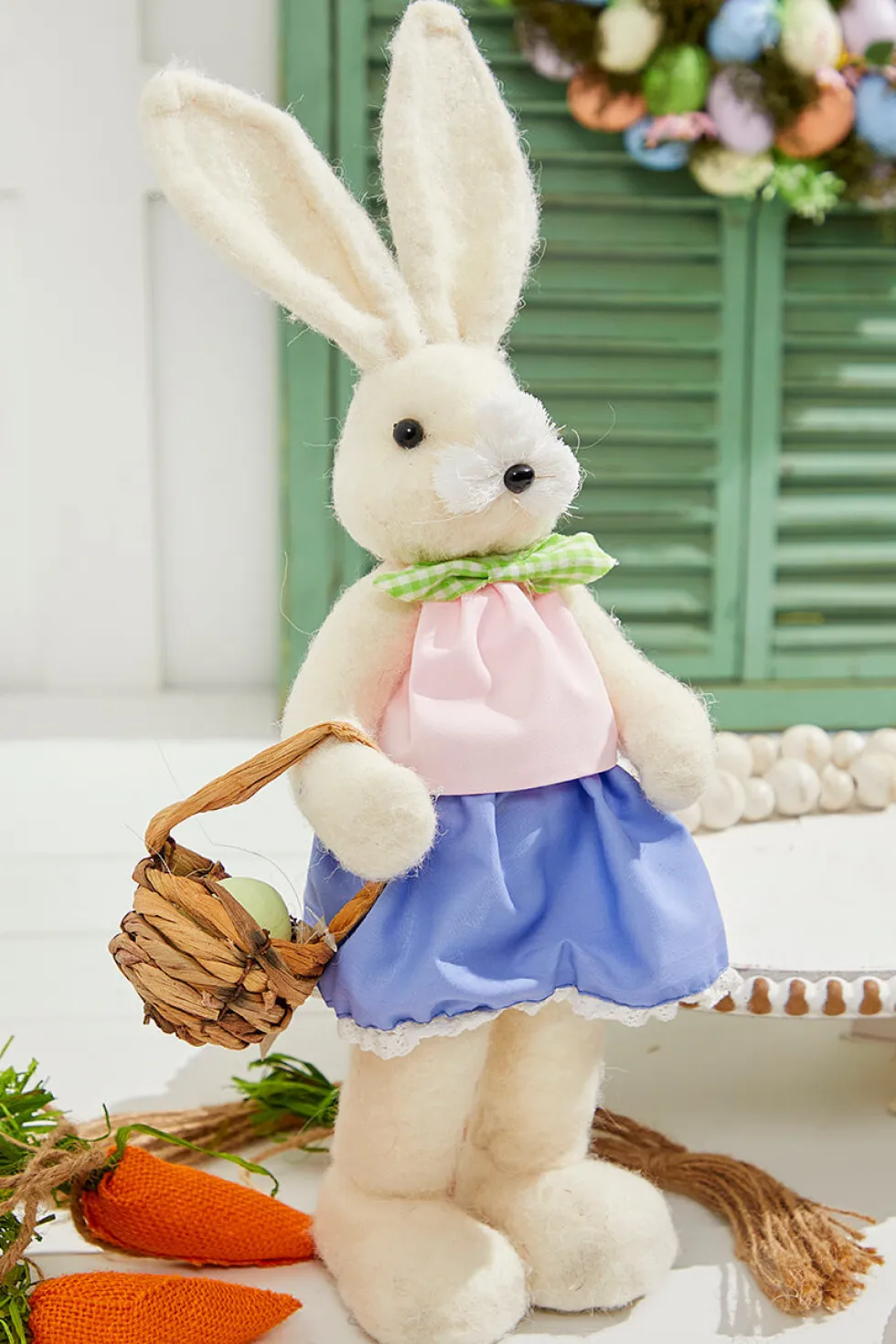 17" Felt Bunny with Egg
