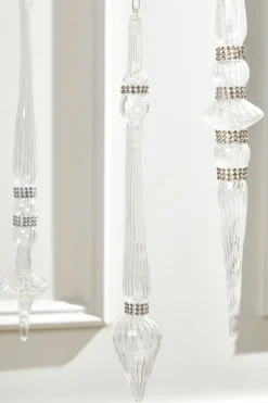 12" Finial Glass with Jewels Ornament