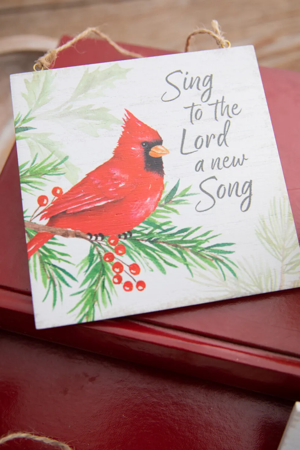 5" Flat Ornament with Cardinals and Sentiments