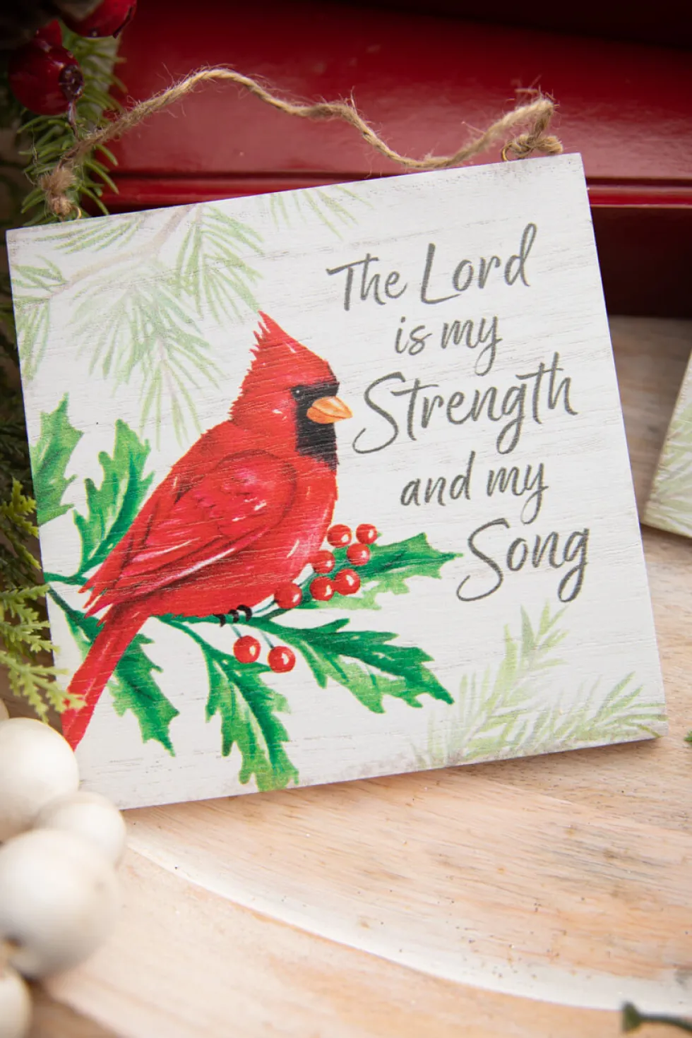 5" Flat Ornament with Cardinals and Sentiments