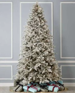 7.5' Flocked Dandan Pine Tree with 2200 Warm White LED Lights