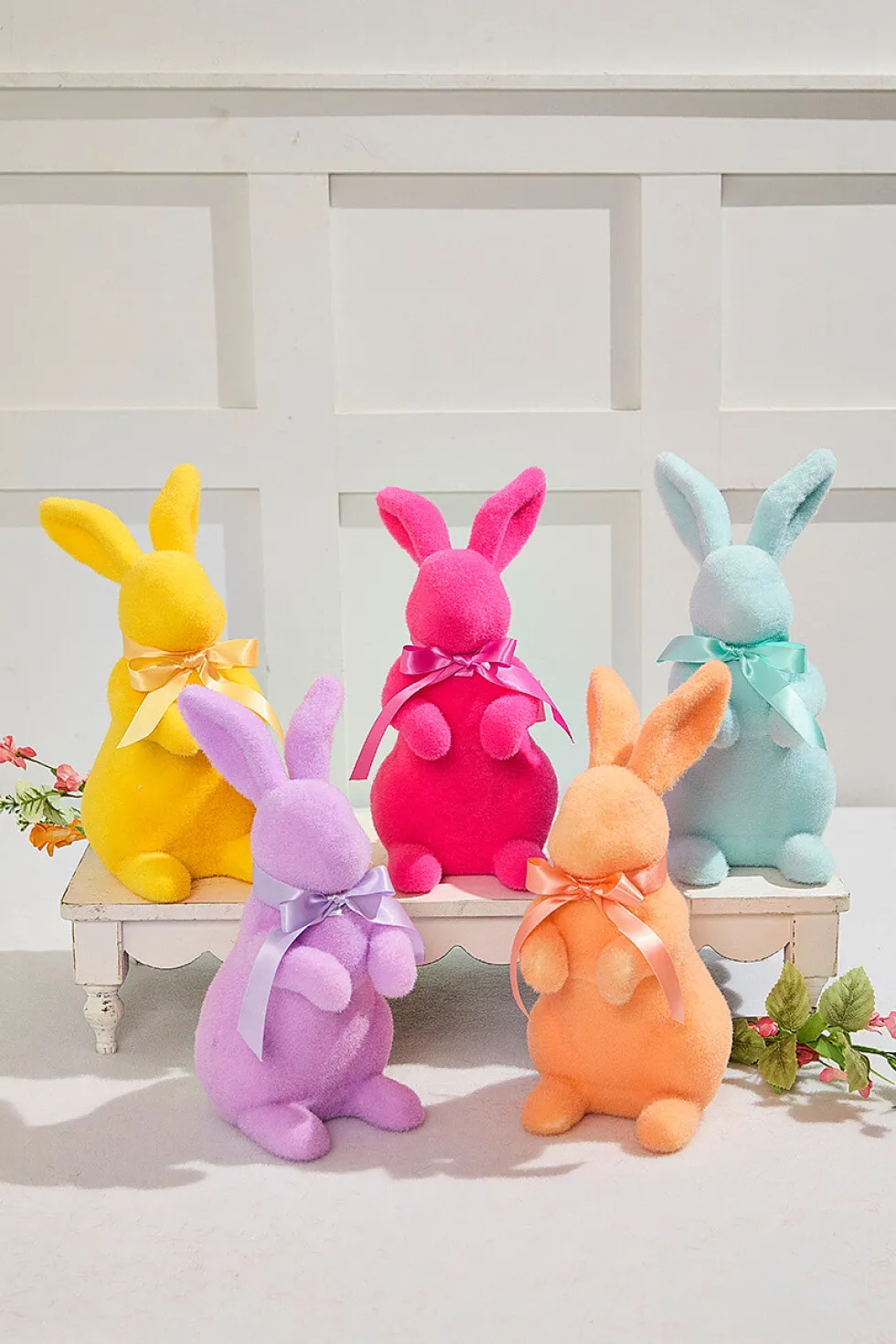 11" Flocked Easter Bunny