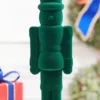 13" Flocked Green Nutcracker Ornament