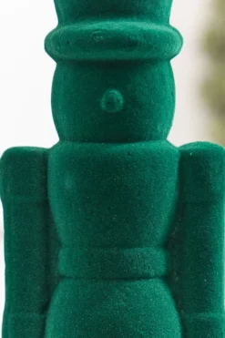 13" Flocked Green Nutcracker Ornament