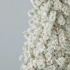 6.5' Flocked Winter Fir Tree with 250 Warm White LED Lights