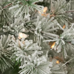 6.5' Flocked Winter Fir Tree with 250 Warm White LED Lights