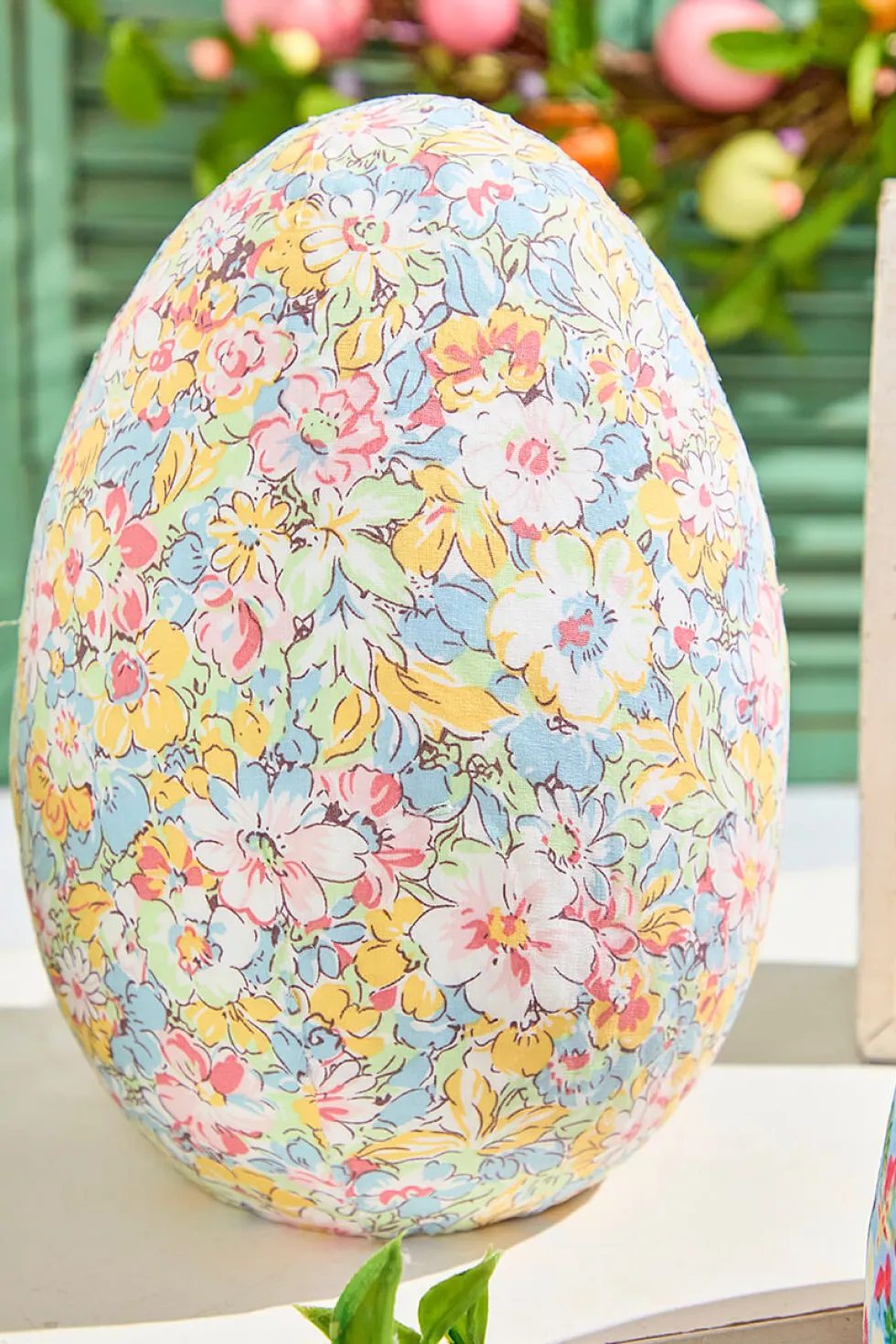 10" Floral Fabric Egg