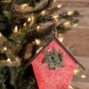 6.75” Frosted Birdhouse Ornament