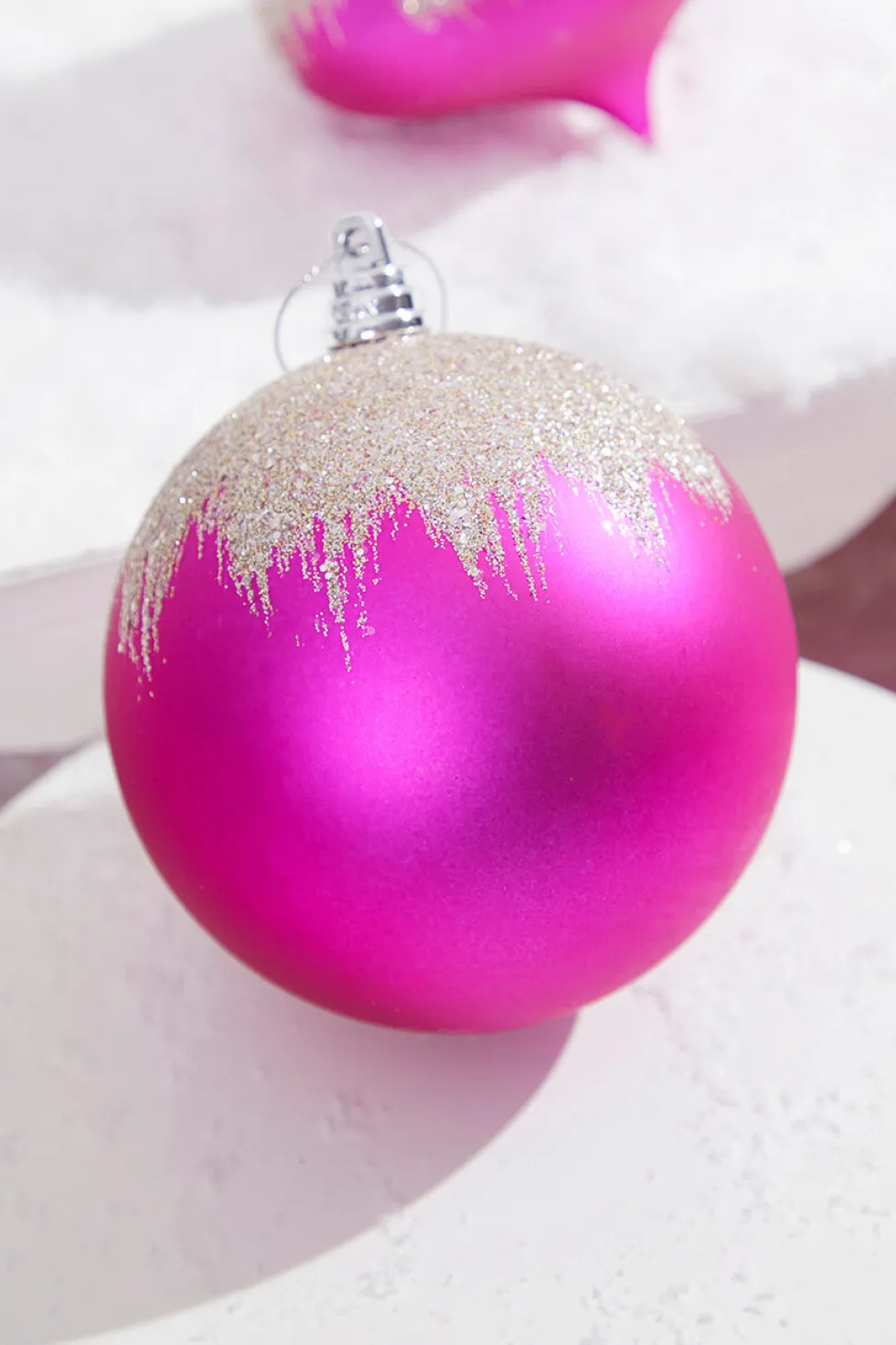 4" Fuchsia Frost Ball Ornament
