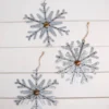 8” Galvanized Metal Snowflake Ornament