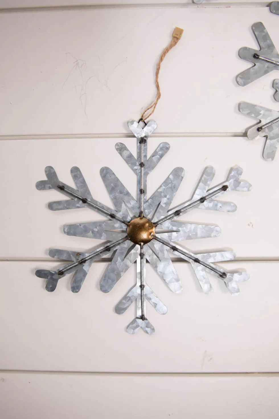 8” Galvanized Metal Snowflake Ornament