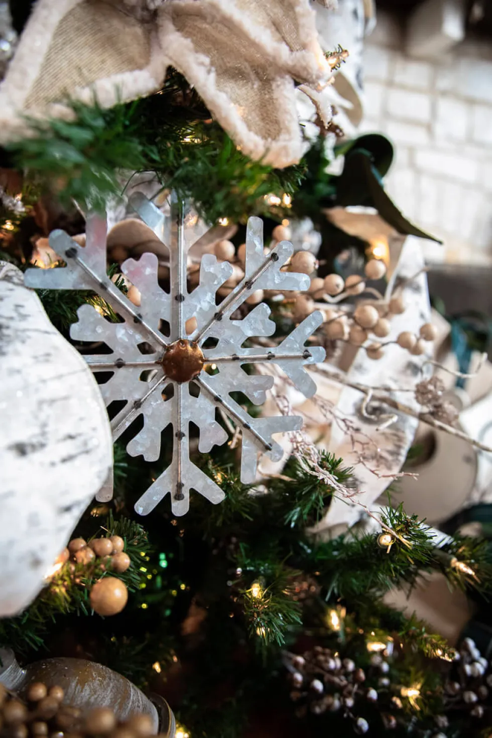 8” Galvanized Metal Snowflake Ornament
