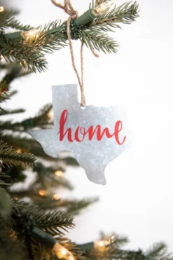4” Galvanized Metal Texas Ornament