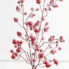 38” Gilded Frosted Crabapple Spray - Red