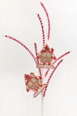 30" Gingerbread House Spray