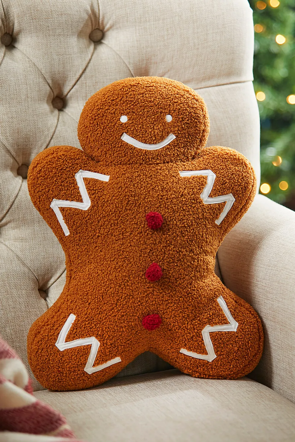 Gingerbread Man Pillow 18" x 13"