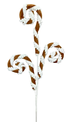 28" Gingerbread Stripe Spiral Curly Spray
