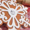 9” Gingerbread White Snowflake Ornament