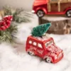 Glass Car with Tree/ Wreath Christmas Ornament