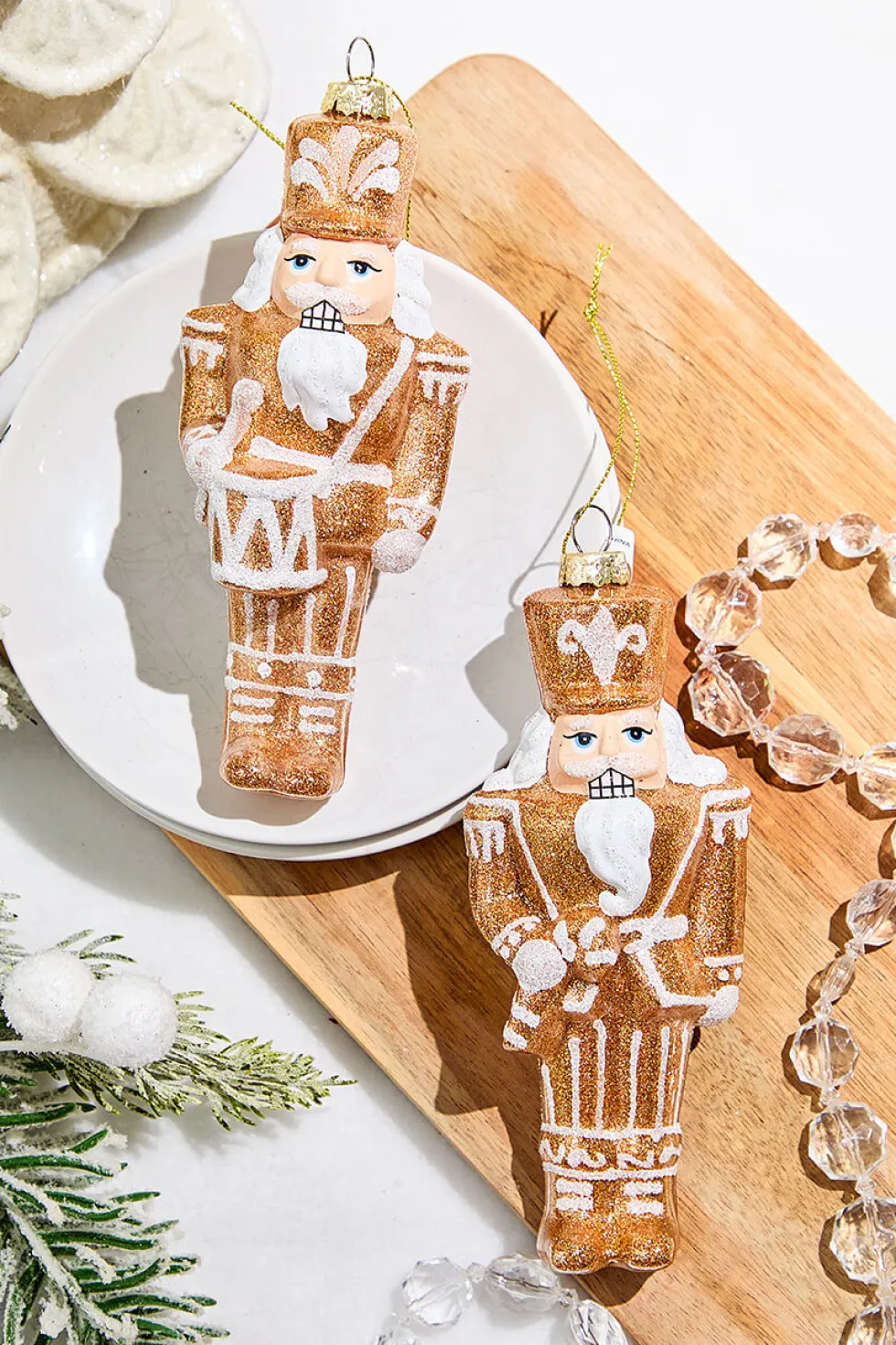 6.5" Glass Gingerbread Soldier Ornament