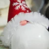 6” Glass Gnome Santa Head Ornament