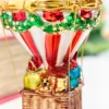 6" Glass Hot Air Balloon Santa Ornament