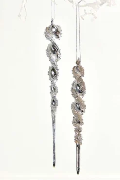 10" Glass Icicle Ornament