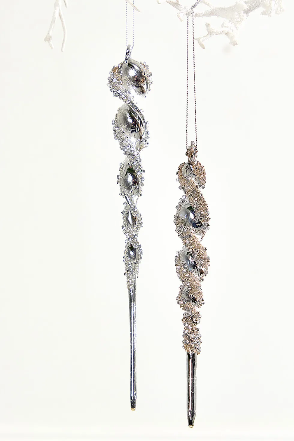 7.5" Glass Icicle Ornament