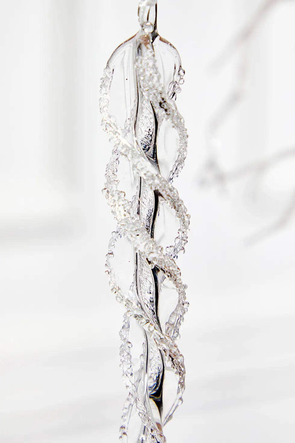 9" Glass Icicle Ornament - Medium