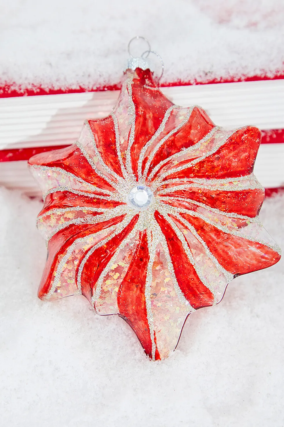 5" Glass Starburst with Jewel Ornament