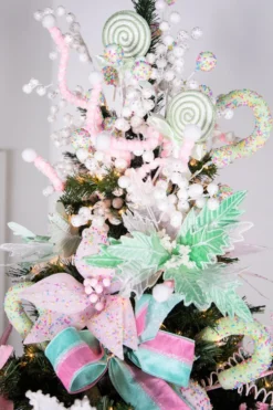 29” Glitter Crabapple Spray - White
