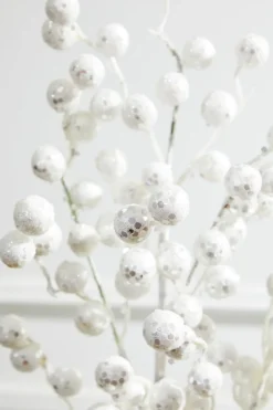 29” Glitter Crabapple Spray - White