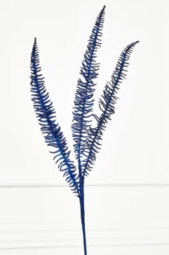 35" Glitter Fern Spray - Midnight Blue