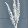 35" Glitter Fern Spray - White